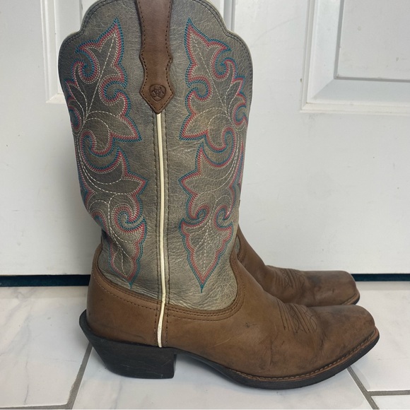 Ariat Women’s round up square toe western boots coastal cowgirl embroidered 8.5 - Picture 8 of 13